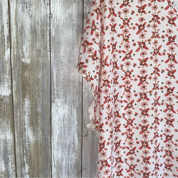 Loft Red & White Floral High Low Blouse - Picture 4 of 6